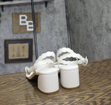 On 34th Womens Pathina Scalloped Sandals Block Heel White Smooth 8.5M