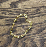 Womens Fashion Simple Heart Chain Link Bracelet Gold Yellow 7"