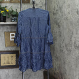 Tommy Bahama Womens Chambray Embroidered Dress Swim Cover Up SS500340 Blue XS