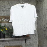 Aqua Athletic Womens Haley Crop Boxy Tee T-Shirt BL-T05-CTT White M