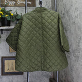 Joan Rivers Quilted 3/4 Sleeve Button Back Detailed Jacket Dark Olive Green XL