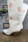 Universal Thread Womens Dixie Bone Floral Western Cowboy Boots Off White 12M