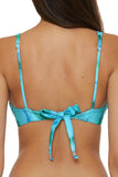 Becca Womens Knot-Front Adjustable Bikini Top Swim Pool Lagoon Blue Multi M
