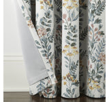 Linden Street Blackout Single Curtain Panel Multi Floral Green Blue 50x108