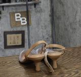 A New Day Womens Isabel Wide Width Embellished Slingback Kitten Heels Brown 8.5W