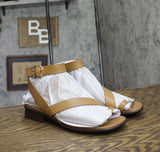 Naturalizer Womens Birch Strappy Flat Sandals Saddle Tan Brown Leather 9M