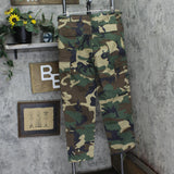 Urban Renewal Womens Cargo Military Straight Leg Pants Camo Green M
