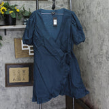 City Chic Womens Trendy Plus Ruffle Dreams Dress Alpine Green 18W