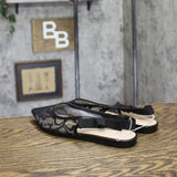 A New Day Womens London Lace Sling Back Bow Flats 94303525 Black 8M