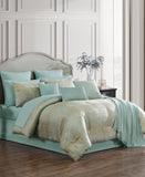 Hallmart Vida 11 Piece Comforter Set 90559 Blue Green Lurex Queen