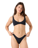 Roxy Solid Beach Classics Regular High Leg Bikini Bottom Anthracite Black M