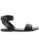Sun + Stone Womens Miiah Faux Leather Flat Sandals 10012599400 Black 5.5M