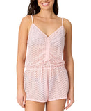 Salt + Cove Juniors Medallion Crochet Romper Cover-up Pink Blush Pink S