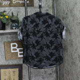 Universal Thread Womens Short Sleeve Collared Button-Down Shirt Black Floral XL