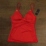 Lauren Ralph Lauren Beach Club Toggle Underwire Tankini Swim Top 20401120 Red 12