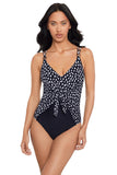 Magicsuit Saki Soft Cup Adjustable Strap One Piece Swimsuit Black / White 16