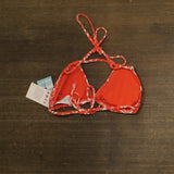 Roxy Womens Double-Strap Triangle Bikini Top 434002092 Red Palm XL