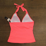 La Blanca Island Goddess Halter Tankini Swimsuit Top Coral Reef Bright Pink 10