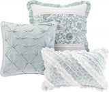 Madison Park Dawn Reversible 9-Pc. Duvet Cover Set MP12-389 Aqua Blue Queen