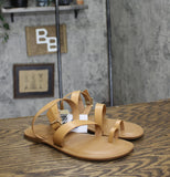 Universal Thread Loop Ankle Strap Sandals with Memory Foam Insole Tan Brown 7M