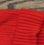 On 34th Rib-Knit Cuffed Beanie with Pom Pom MO1542501 Dark Red