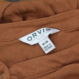 Orvis Womens Gauze Button Up Shirt Top 1770085 Rust Brown M