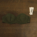 DKNY Textured Molded Balconette Bikini Swim Top DIMTS470 Moss Green L