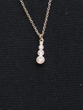 Round Cut Crystal Stacked Pendant Necklace Gold / Clear 16" + 3"