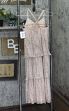 Speechless Sleeveless Sequin Patterned V Neck Tiered Maxi Dress Rose Gold 8