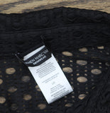 Carmen Marc Valvo Crochet Button-Up Cover-Up Shirt C21835 Black L