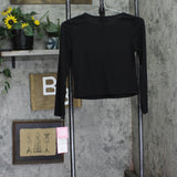 Rare Editions Ribbed Long Sleeve Girls Top H467645 Black 12