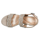 Easy Spirit Womens Daana Block Heel Sandals SEDAANA2 Silver Brown / Natural 7M