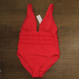Mimi Flamingo Womens Soleil Solids Sonny One Piece Swimsuit Punch Red 16
