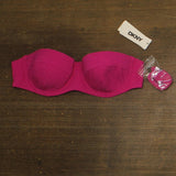 DKNY Womens Textured Molded Balconette Bikini Swim Top Wildberry Pink XL