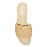 A New Day Width Woven Raffia Slide Sandals with Memory Foam Insole Tan Brown 7W