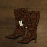 A New Day Mid-Calf Justice Boots with Memory Foam Insole Leopard Brown 8M