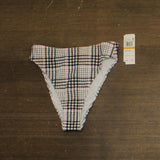 Salt + Cove Juniors Plaid High-Waist Bikini Bottoms 807028 Black / White S