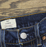 Levi's 501 Curve Stretch Jeans Button Fly Dark Blue 25x30
