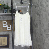 Emerald Sundae Juniors Lace Slip Spaghetti Strap Dress Ivory Off White XXS