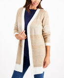 Karen Scott Womens Textured Open-Front Cardigan 1655b25c4144e9 Brown L