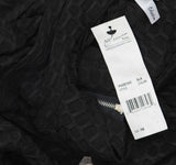 Ny Collection Womens Petite 3/4 Sleeve Honeycomb Half Zip Shirt Top Black PM