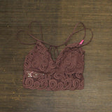 Pink Womens Mesh Lined Lace Bralette 16691fe5c8512f Brown XS