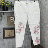 DG2 by Diane Gilman Embellished Camo Print Plus Size Jeans Beige Brown 20W