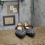 A New Day Womens Satin Rhinestone Pointed Toe Flats Black 6M