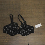 Elomi Matilda Womens Plus Size Underwire Plunge Bra EL8900 Black Dot 40DD