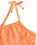 Breaking Waves Terry Texture Cut-Out One-Piece Swimsuit MBW970307 Orange 14