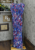 Colleen Lopez Womens Isle Be There Maxi Dress 661465 Cool Ikat Blue M
