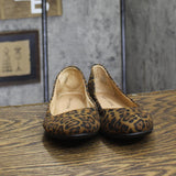 Sun + Stone Womens Pull On Fabric Eliana Flats 10008608600 Leopard Brown 6M