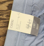 Style & Co Womens Petite Utility Bungee-Hem Capri Pants Seashell Blue 14P