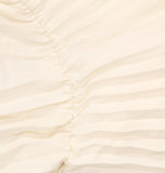 MSK Plus Size Round Neck Flutter Sleeve Pleated Dress Birch Off White 1X